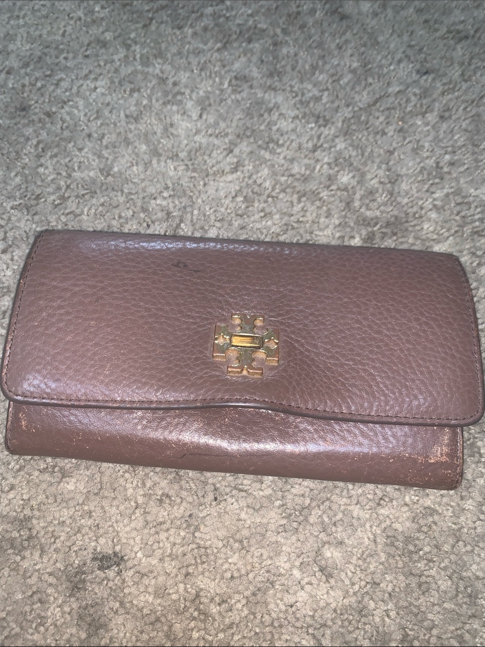 Tory Burch Britten Pebbled Leather Wallet